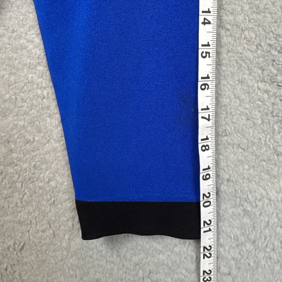 Misook Woman Royal Blue Black Colorblock Cardigan Pls Size Designer Quiet Luxury - Picture 6 of 7